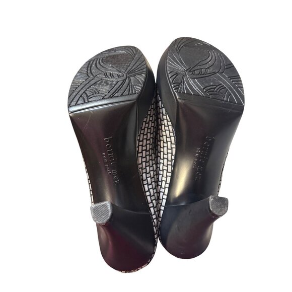 Bernie Mev Womens 10 Platform Black & Silver Woven High Heel Shoes - Picture 6 of 6